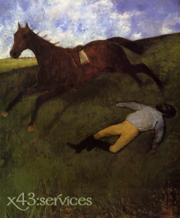 Edgar Degas - Der gefallene Jockey - zum Schließen ins Bild klicken
